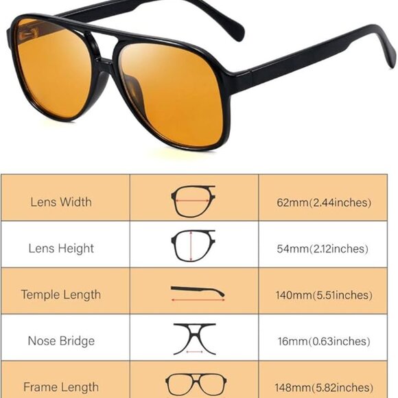 Dollger Retro Aviator Polarized Sunglasses for Women Men Classic Large Frame Vin - Picture 4 of 5